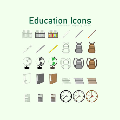 Education Outline Icon Set design icon icon design illustration vector