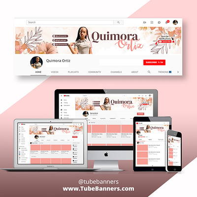 Girly YouTube Banner Design banner banners channel art creative youtube