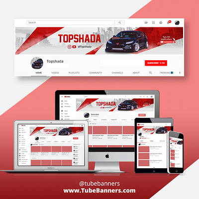 Car Channel YouTube Banner banner banners channel art creative design youtube