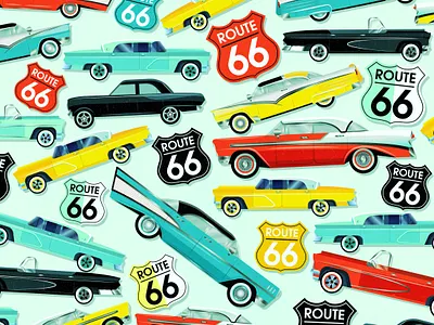 Route 66 Pattern pattern pattern design vector art