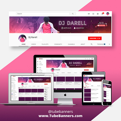 DJ DARELL YouTube Banner | Channel ART banner channel art design dj music youtube