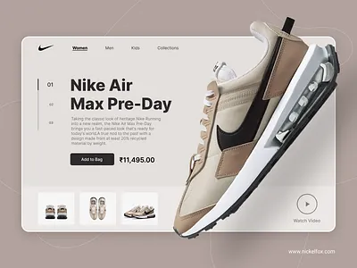 Nike Landing Page Concept adidas clean converse ecommerce fashion footwear homepage landing page minimalistic nike nike running nike store online shopping shoe shop sneakers typography ui web design website