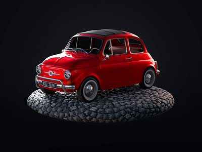 Fiat 500 1970 3d 3danimation 3dart 3dmodeling blender3d design illustration texturing