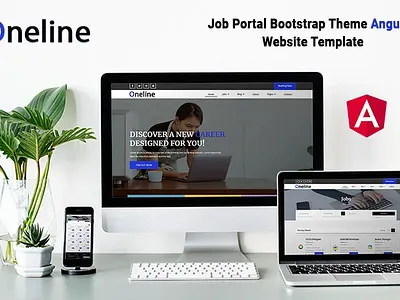 OneLine – Job Portal Angular Template branding consultancy design job portal job service jobs logo portfolio responsive template theme ui website
