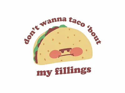 taco fillings cute food funny illustration lol mexican pun puns taco