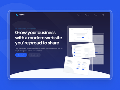 Webflix Studio - Hero section dark dark theme hero illustration landing page landingpage minimal mockup modern startup type ui ui design web web design webdesign webflow website website design white