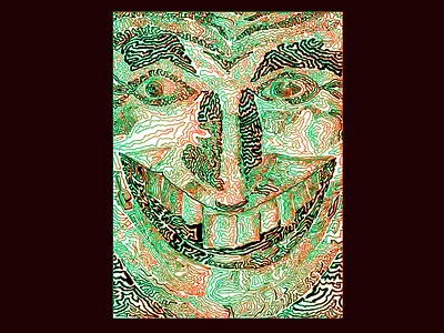 Office Christmas Party Boor creepy grin holiday marker photoshop psychedelic vector