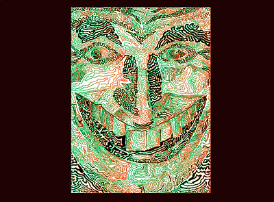 Office Christmas Party Boor creepy grin holiday marker photoshop psychedelic vector