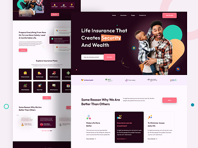 Insurance Agency Landing Page agenct business claims consultancy coverage design family insurance guard health insurance healthy homepage insurance insurance company insurtech life insurance product protection safety startup web