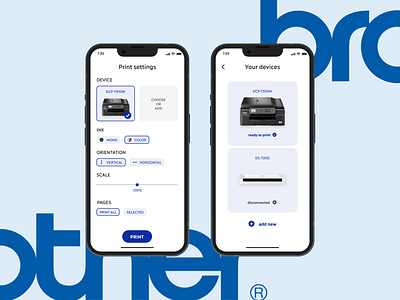#15 redesign | Brother iPrint&Scan app design print redesign ui ux uxui