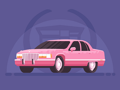 Cadillac fleetwood 1993 cadillac car flat game art illustration vector