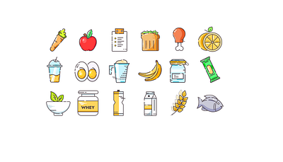 Nutrition Icons (Free) apple bananas eggs food freebie freebies healthy nutrition nutrition icons sport sport drink wheat