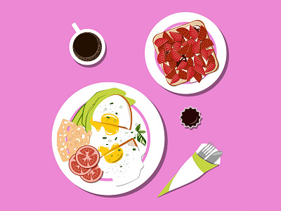 The most delicious breakfast adobe illustrator art breakfast coffee design illustration illustrator vector visual