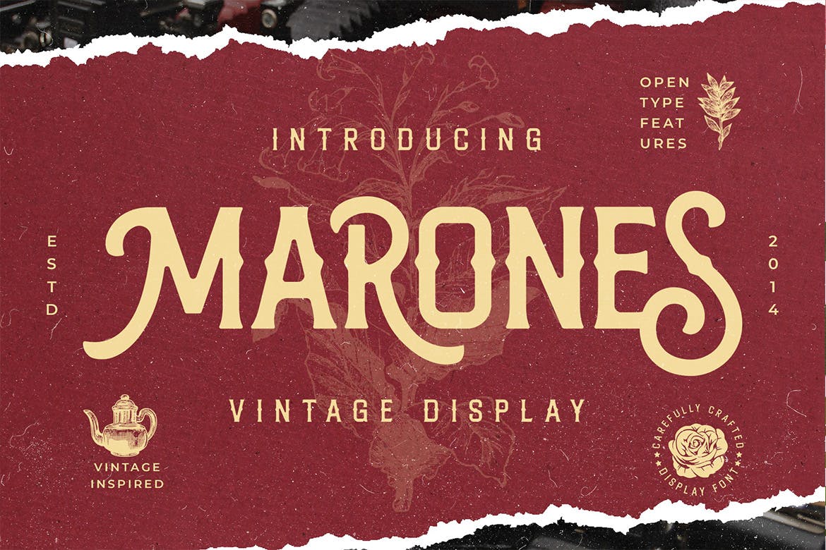 Marones Display Font app branding design display display font font graphic design illustration logo serif typography ui ux vector vintage