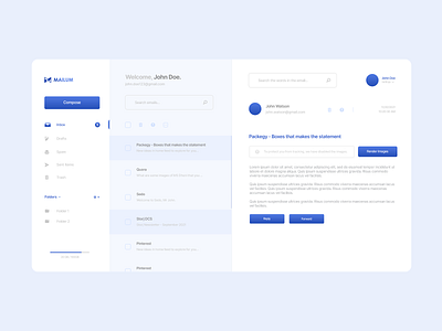 Mailum - Mailing Inbox Design clean design minimal neat sleek ui