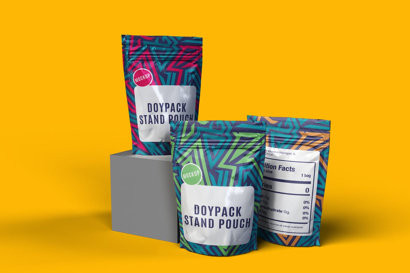 Doypack Pouch Mockup app branding cute design doypack doypack mockup font icon illustration logo mockup packaging ui vector