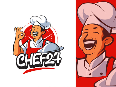 Chef24 animation brand identity branding character design chef chef logo design creative logo design food illustration food logo design food mascot logo graphic design icon design illustration logo mascot logo design minimalist logo motion graphics professional logo restaurant logo design