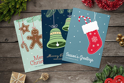 Christmas Cards Collection vol. 2 card chrsitmas cards collection catalog christmas cards clean design holidays illustration indesign magazine merry new year postcard print printable retro template vintage xmas xmas card