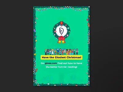 Glose Christmas poster branding christmas christmas tree cute character gift holiday poster poster design print print design season visual identity winter