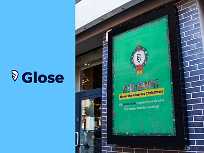 Glose outdoor poster christmas christmas tree cute character gift holiday outdoor poster poster design print print design