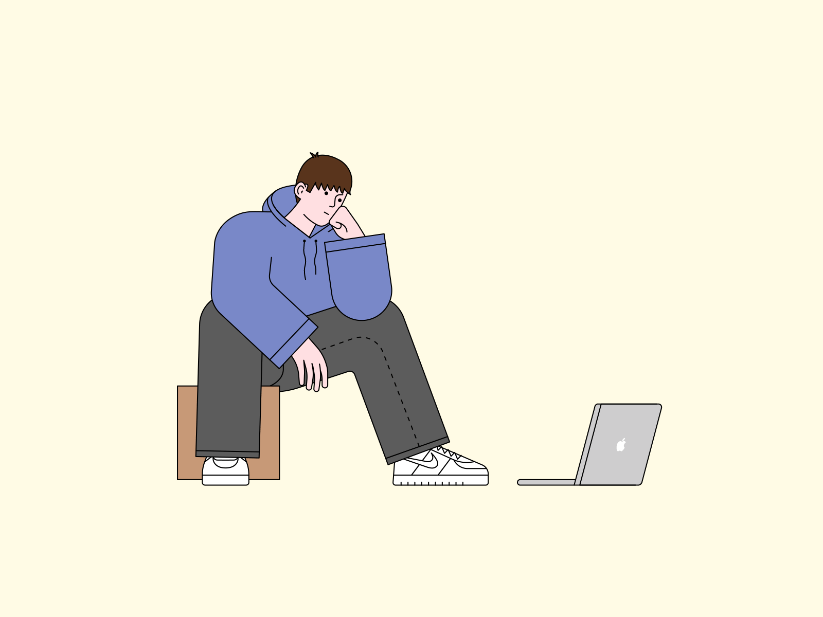 Hire me after effect air force animation apple boy email gif graphic design hoodie illustration macbook mail man message motion design new message sneaker streetwear surprise waiting
