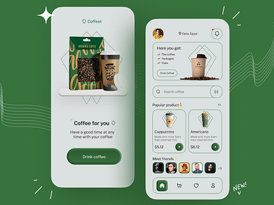 Coffee App Design 3d adobe xd animation app design branding coffee app design design figma graphic design illustration logo mobile design motion graphics ui ui design uidesign uiux user experience user interface design userinterface