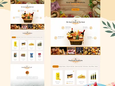 Landing page for a food products selling company ecommerce fastfood food food products italian landing page meals uiux user experience user interface web ui website