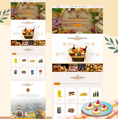 Landing page for a food products selling company ecommerce fastfood food food products italian landing page meals uiux user experience user interface web ui website