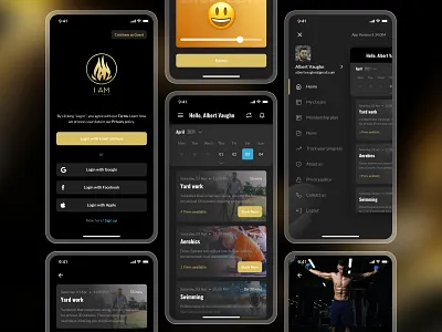 Fitness app app concept branding design fitness app flat illustration logo mobile app typography ui ux