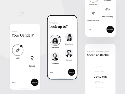 ReadO-Profile set up. animation app app design behance branding casestudy clean app design ebook app logo minimal musemind musemind agency podcast app profile reado ui ux