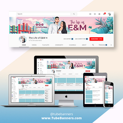 Couple Channel YouTube Banner banner channel art couple design family youtube
