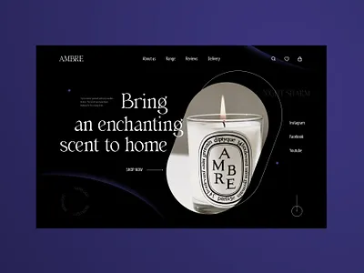 Candle store | First screen design ui web