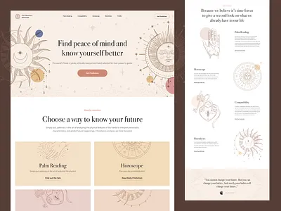 Astrology | Horoscope | Palm Reading Website aesthetic astro astrology biorithym compatibility design horoscope landing magic moon numerology palm reading prediction spirituality stars sun tarot web website zodiac