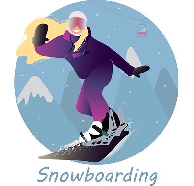 Snowboarding time adobe illustrator branding design digital illustration flat illustration logo snowboard snowboarding sport ui ux design web design winter