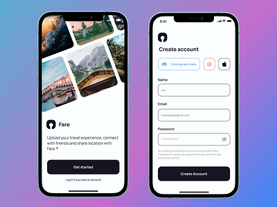 Fare app design typeface typography ui ux