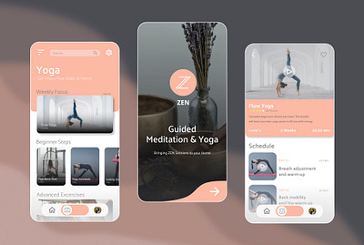 ZEN Yoga & Meditation App - UI/UX app app design branding concept design development figma graphic design illustration inspiration logo massage meditation mobile new selfcare sketch ui ux yoga