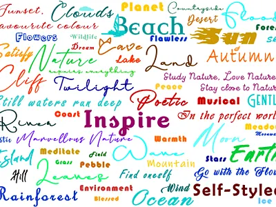 Nature calligraphy graphic design typography