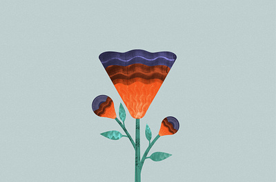 Buds and blooms abstract concept drawing illustration