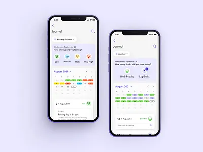 Journaling App anxiety journal ui ux