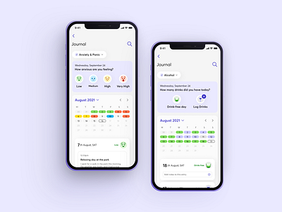 Journaling App anxiety journal ui ux