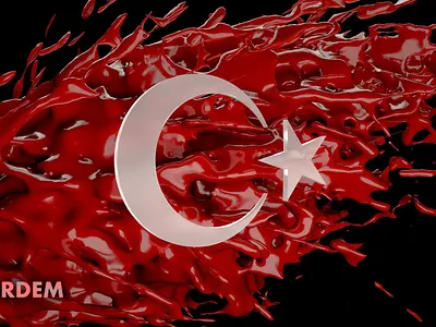 Turkish Flag 3d modeling render