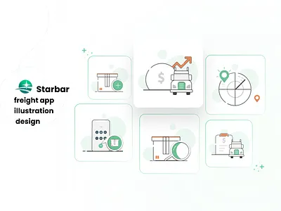 Vector illustration for Starbar animation app app design branding design fright graphic graphic design icon illustration logo logo design logos minimalism motion graphics onboarding transportation ui vector web
