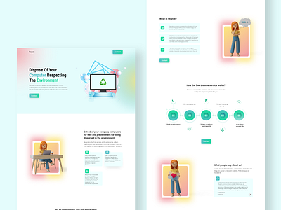 B2B Landing Page 3d character b2b landing page b2b website design e disposal landing page illustration landing page landing page ui recycle website ui ux