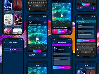 VAULT - Audio Posts audio blockchain brand branding design interface interface design listen music nfts player product design solana ui ui design upload user interface ux ux design video