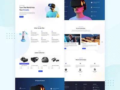 VR Product Landing Page Design landingpagedesign uidesign uiux virtualreality vr websitedesign webuidesign