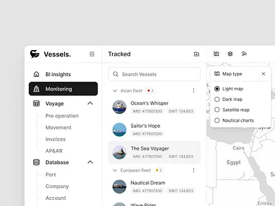 Shipping SaaS Management Platform design ui ux