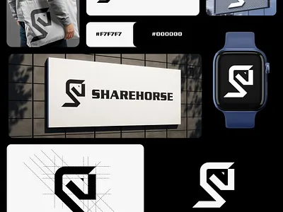 SHAREHORSE LOGO DESIGN 3d animation branding design graphic design illustration logo logodesign min minimal motion graphics typography ui ux vector