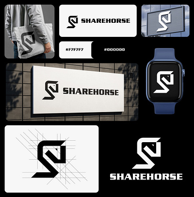 SHAREHORSE LOGO DESIGN 3d animation branding design graphic design illustration logo logodesign min minimal motion graphics typography ui ux vector