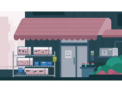 Front of Fish Shop - Apikatri adobe apikatri aquarium concept design fish illustration illustrator landscape love simple sisiimaji tirta kusuma wardana vector water wfh work from home