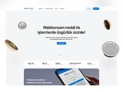 Webborsam Website 3d coin bank design illustration sedef sedef dilek stock market ui ux web design website